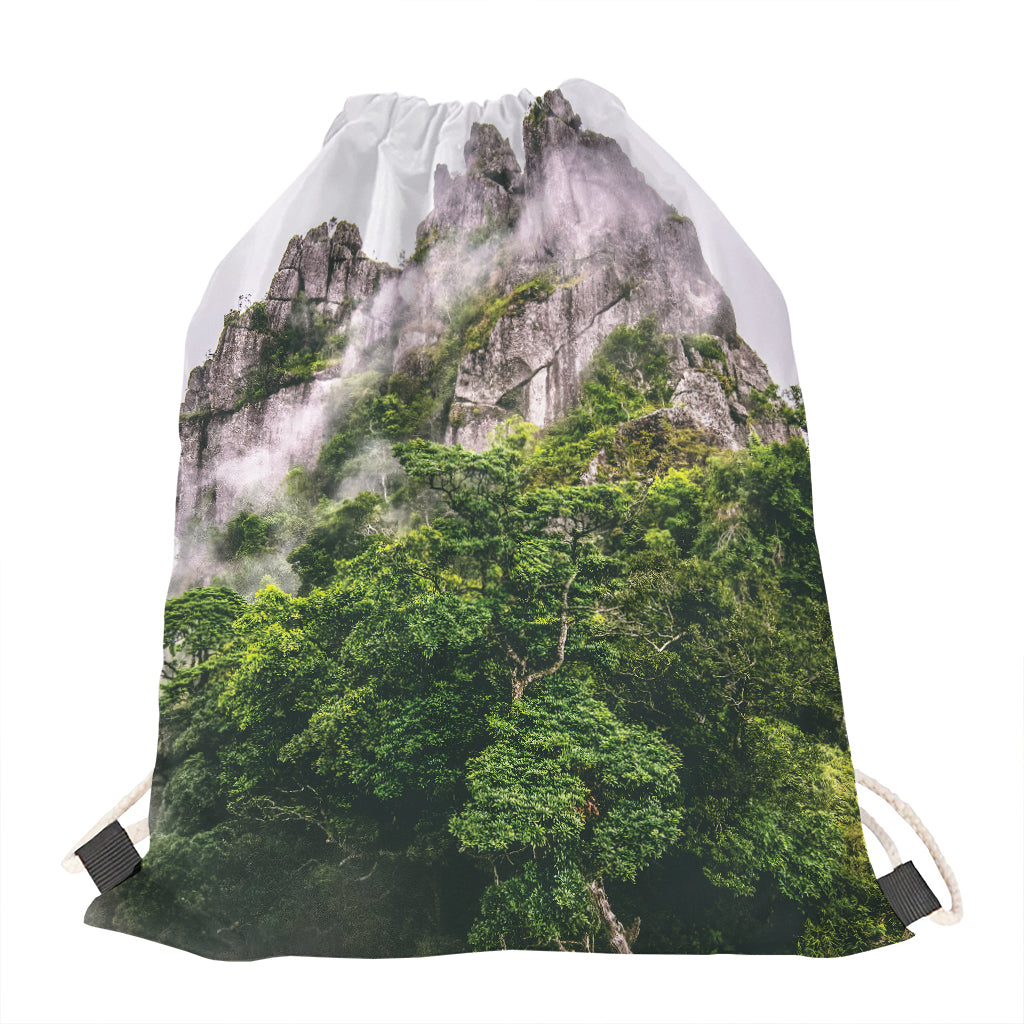 High Mountain Print Drawstring Bag
