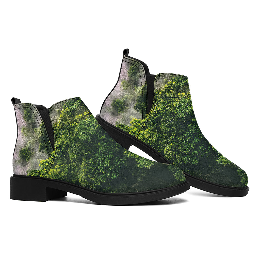 High Mountain Print Flat Ankle Boots