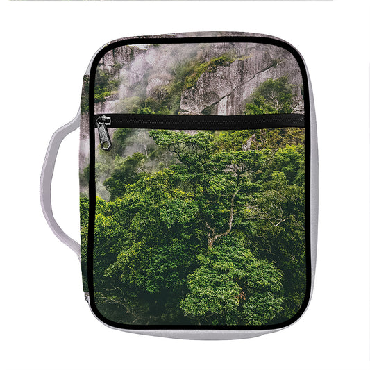 High Mountain Print Front Pocket Bible Bag