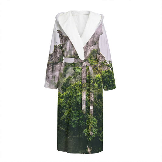 High Mountain Print Hooded Bathrobe