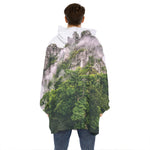 High Mountain Print Hoodie Blanket