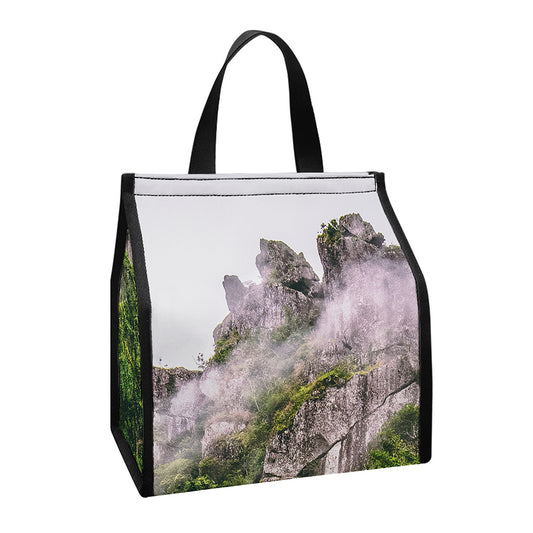 High Mountain Print Insulated Lunch Tote