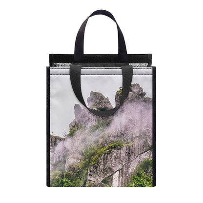 High Mountain Print Insulated Lunch Tote