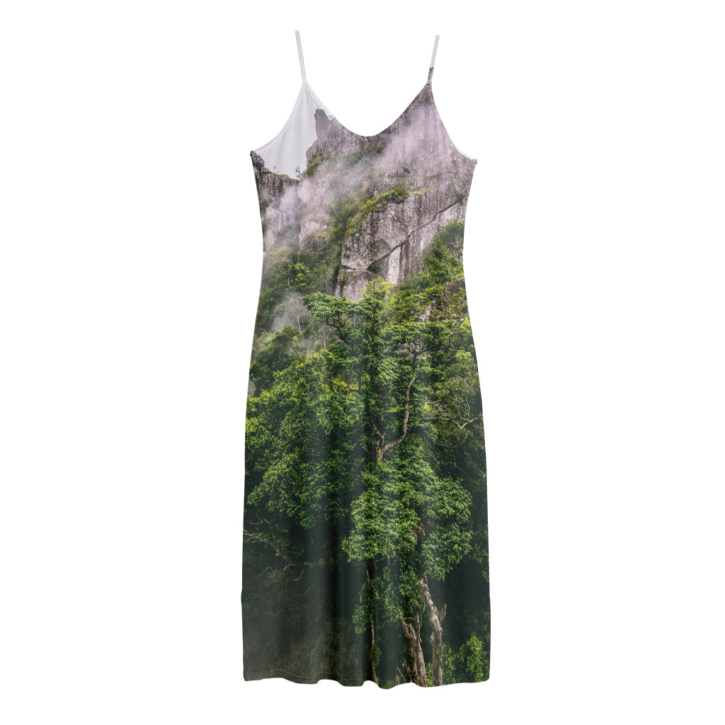 High Mountain Print Jersey Midi Cami Dress