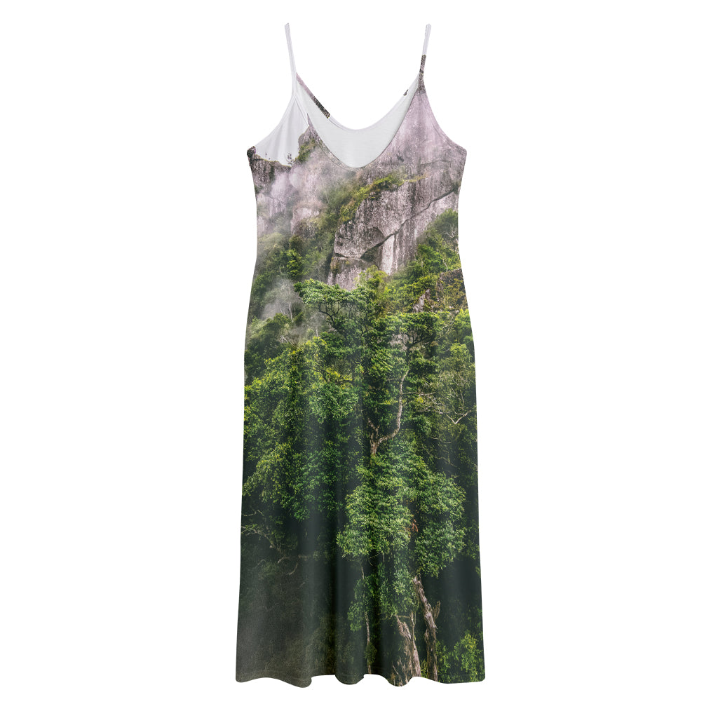 High Mountain Print Jersey Midi Cami Dress
