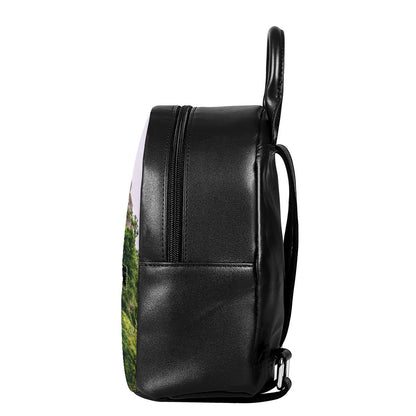 High Mountain Print Leather Backpack