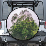High Mountain Print Leather Spare Tire Cover