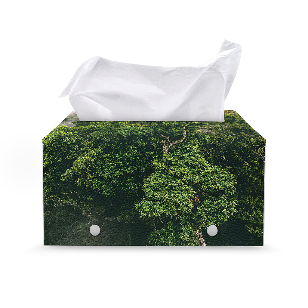 High Mountain Print Leather Tissue Box Cover