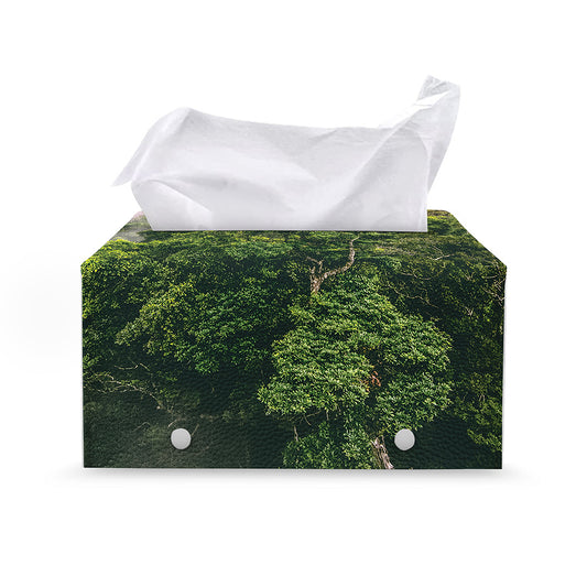 High Mountain Print Leather Tissue Box Cover