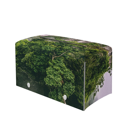 High Mountain Print Leather Tissue Box Cover