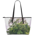 High Mountain Print Leather Tote Bag With Zipper