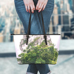 High Mountain Print Leather Tote Bag