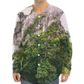 High Mountain Print Long Sleeve Baseball Jersey