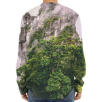 High Mountain Print Long Sleeve Baseball Jersey