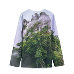 High Mountain Print Long Sleeve Short Coat