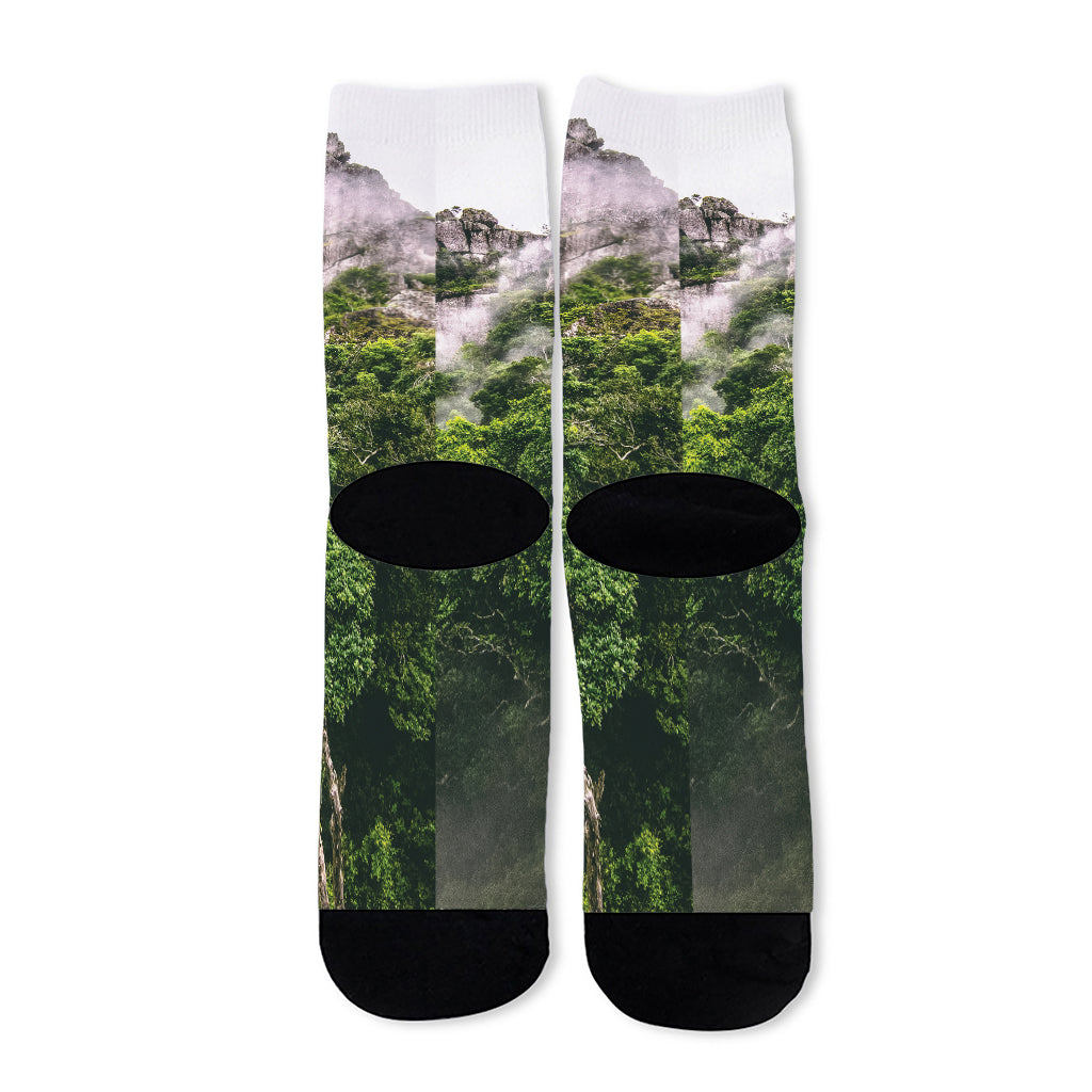 High Mountain Print Long Socks