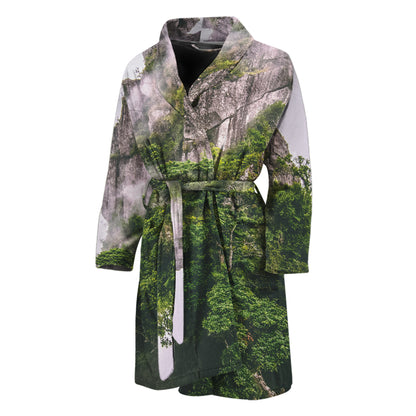 High Mountain Print Men's Bathrobe