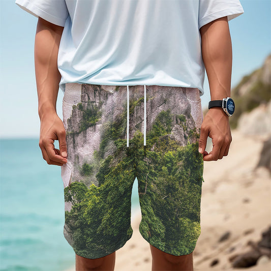 High Mountain Print Men's Cargo Shorts