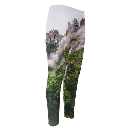 High Mountain Print Men's Compression Pants