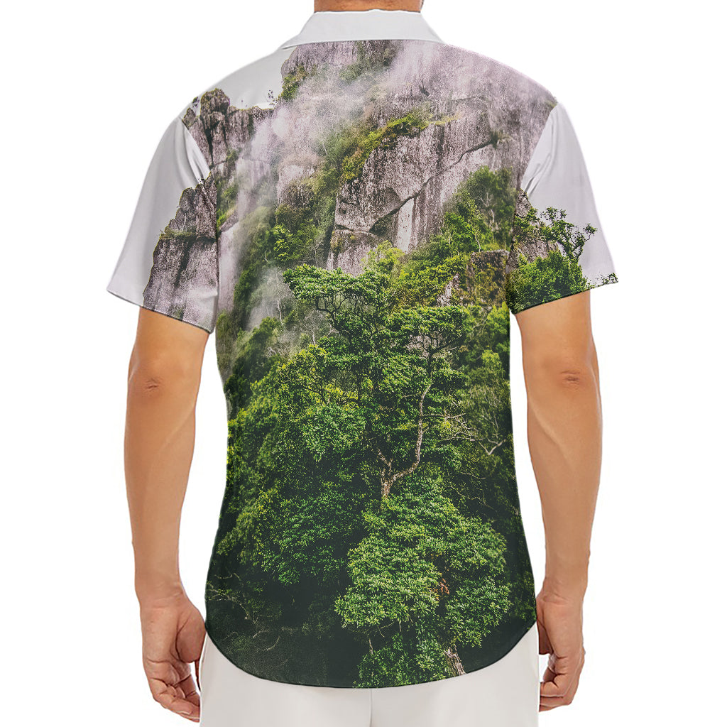 High Mountain Print Men's Deep V-Neck Shirt