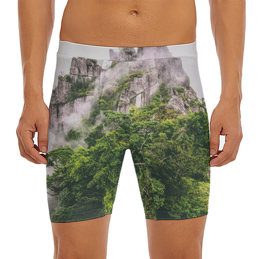 High Mountain Print Men's Long Boxer Briefs