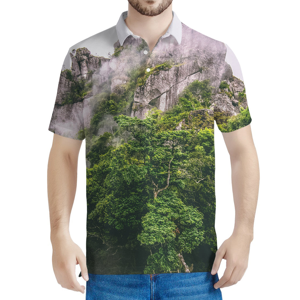 High Mountain Print Men's Polo Shirt