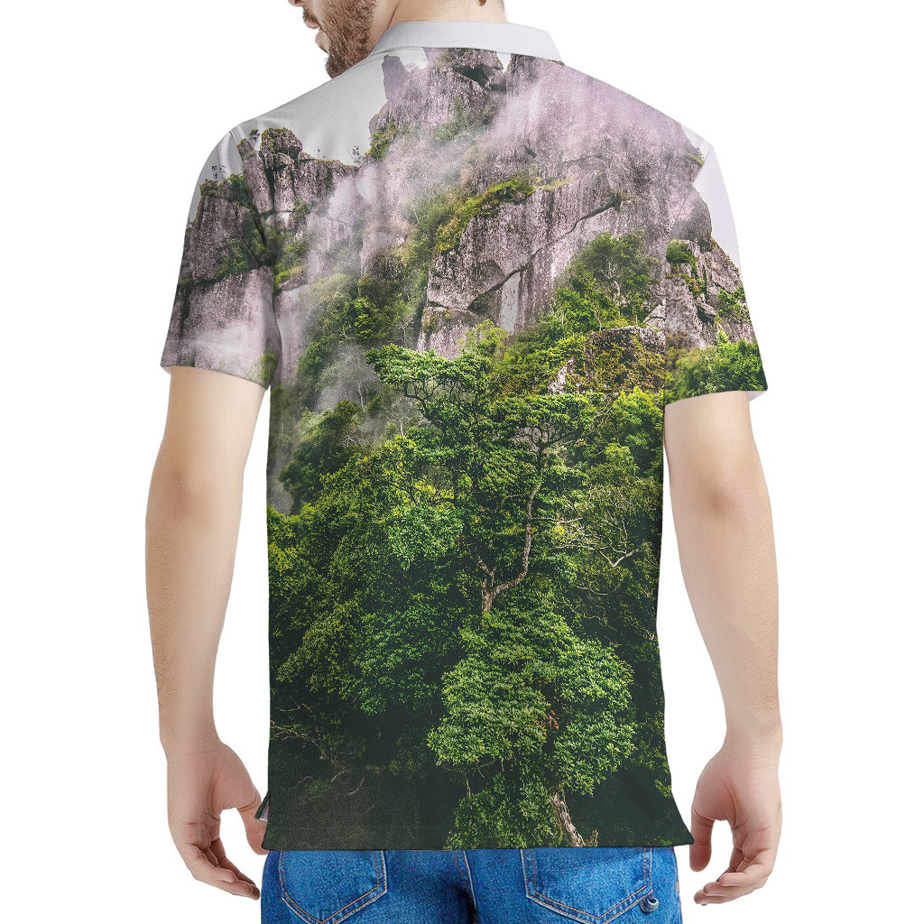 High Mountain Print Men's Polo Shirt