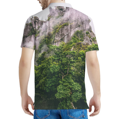 High Mountain Print Men's Polo Shirt