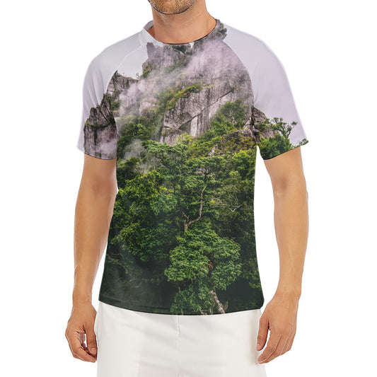 High Mountain Print Men's Short Sleeve Rash Guard