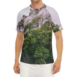 High Mountain Print Men's Short Sleeve Rash Guard