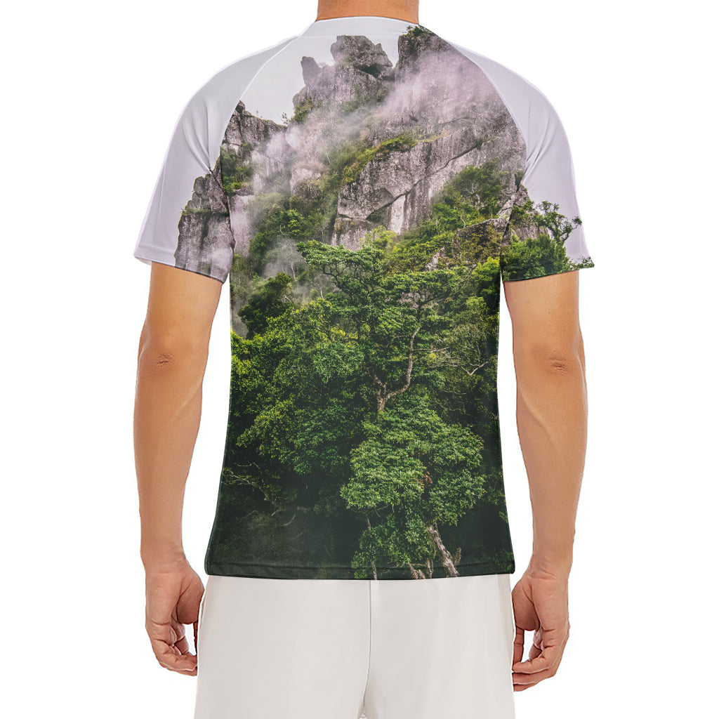 High Mountain Print Men's Short Sleeve Rash Guard