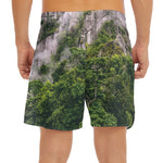 High Mountain Print Men's Split Running Shorts