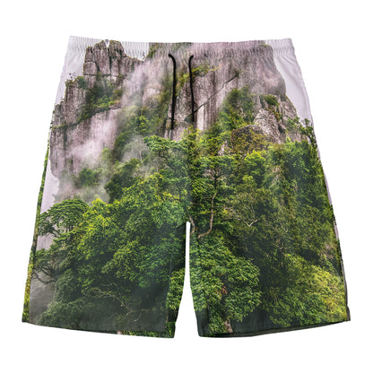 High Mountain Print Men's Swim Trunks
