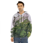 High Mountain Print Men's Velvet Pullover Hoodie