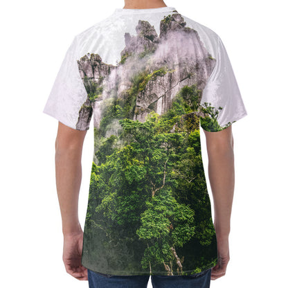 High Mountain Print Men's Velvet T-Shirt