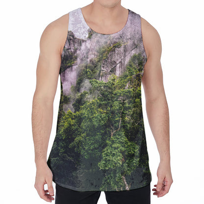 High Mountain Print Men's Velvet Tank Top