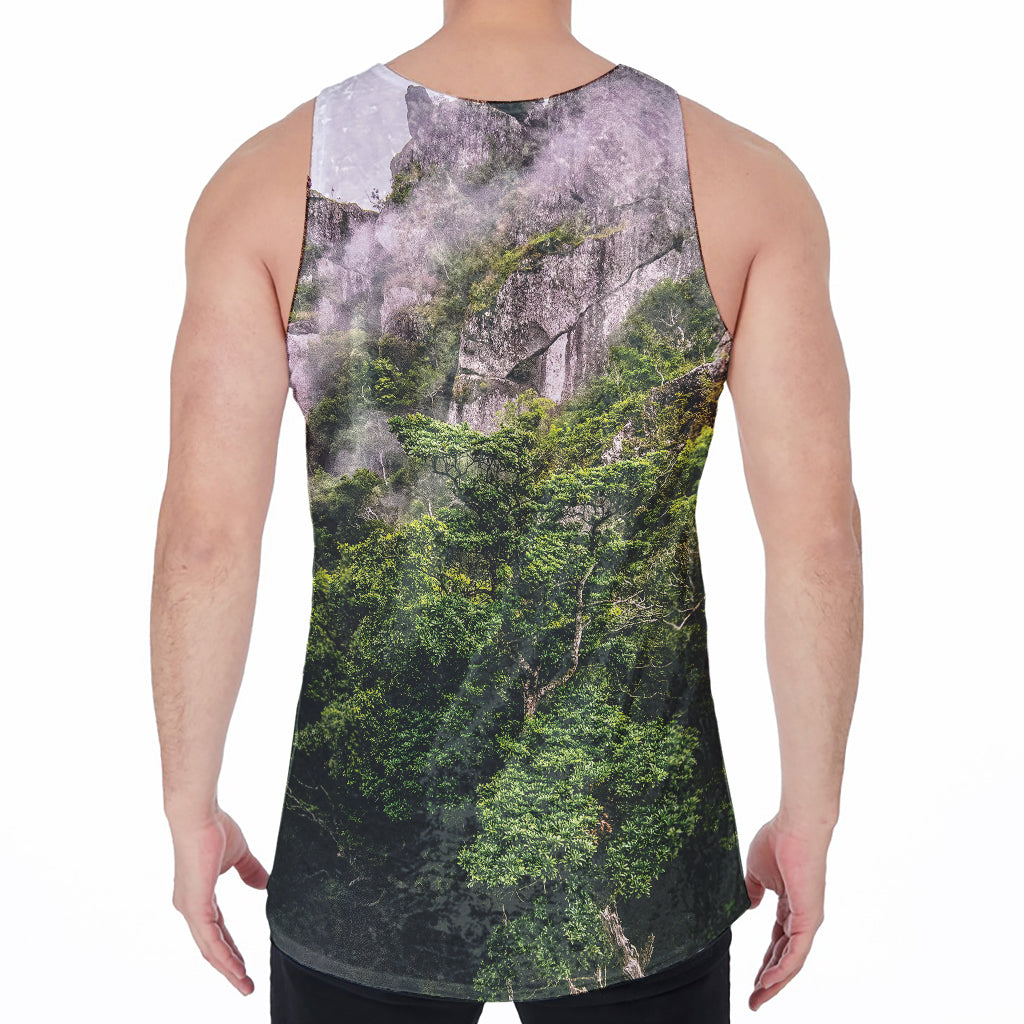 High Mountain Print Men's Velvet Tank Top
