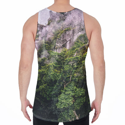 High Mountain Print Men's Velvet Tank Top