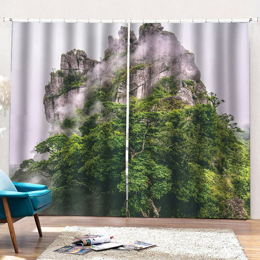 High Mountain Print Pencil Pleat Curtains