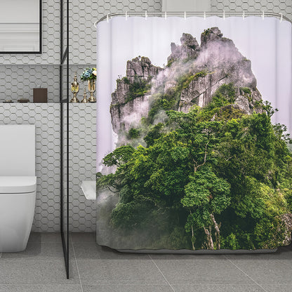 High Mountain Print Polyester Shower Curtain