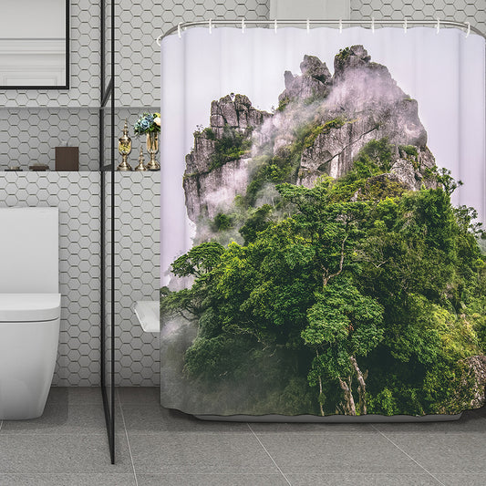 High Mountain Print Polyester Shower Curtain