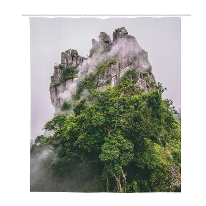 High Mountain Print Polyester Shower Curtain