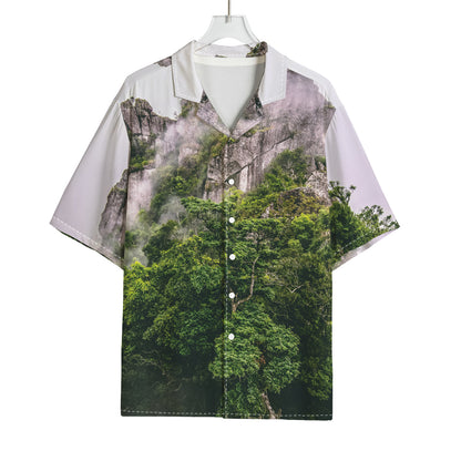 High Mountain Print Rayon Hawaiian Shirt