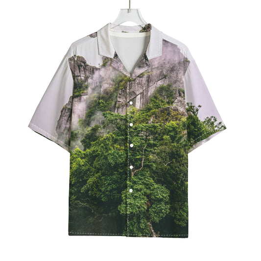 High Mountain Print Rayon Hawaiian Shirt