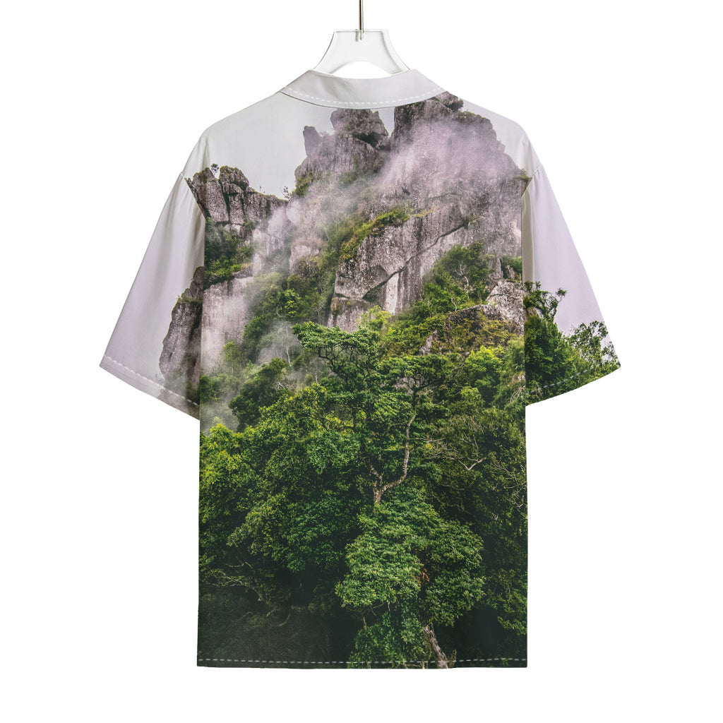 High Mountain Print Rayon Hawaiian Shirt