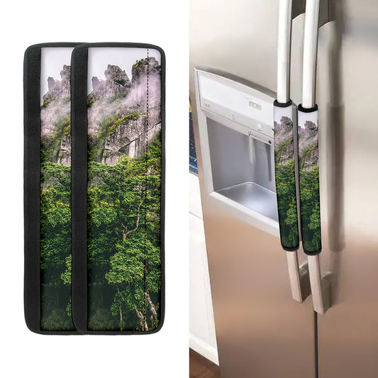 High Mountain Print Refrigerator Handle Covers