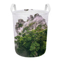 High Mountain Print Round Laundry Basket