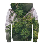High Mountain Print Sherpa Lined Zip Up Hoodie