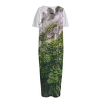 High Mountain Print Short Sleeve Long Nightdress