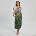 High Mountain Print Short Sleeve Maxi Dress